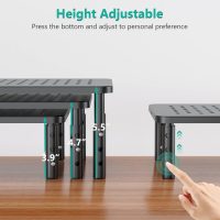 WALI Computer Monitor Stand for Desk, Adjustable Laptop Riser, Desk Monitor Stand Underneath Storage for Office, Home, School Supplies (STT003), 1 Pack, Black - Image 2