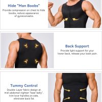 Mens Compression Shirt Slimming Body Shaper Vest Workout Tank Tops Abs Abdomen Undershirts - Image 2