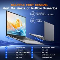 16" Laptop Computer Core i5(up to 3.6GHz)16GB RAM,512GB SSD,Window 11 Pro Notebook PC,MS Office,gaming laptop,1920 x 1200 FHD 16:10 Display, with BT5.0 Wi-Fi, USB A, HDMI, RJ45, Backlit Keyboard - Image 3