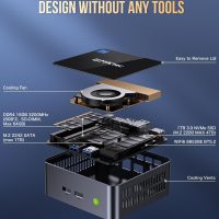 GMKtec Mini PC Intel i7-1195G7(Up to 5.0GHz) 16GB DDR4 1TB SSD, Mini Desktop Computers Dual SSD Slot, WiFi 6, USB3.2, BT 5.2, DP, HDMI, RJ45 2.5G - Image 4
