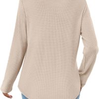 WIHOLL Long Sleeve Shirts for Women Waffle Knit Trendy Fall Fashion 2025 Dressy Casual Blouses Teacher Outfits - Image 5