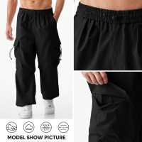 JMIERR Men's Baggy Cargo Pants Trendy Casual Parachute Pant Loose Fit Harem Joggers with Pockets for Streetwear - Image 3