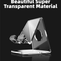 TOPGO Acrylic Cell Phone Stand, Clear Phone Holder for Office Desk, Vanity, Kitchen, Bedside Table, Compatible with iPhone/Smartphones/iPad/Switch/Kindle, Office Desk Accessories - Image 8