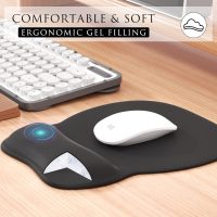 MROCO Ergonomic Mouse Pad with Gel Wrist Rest, Comfortable Mousepad with Smooth Wrist Support Surface and Non-Slip PU Base for Pain Relief, Computer, Laptop, Office & Home, 9.4 x 8.1 in, Black Color - Image 4