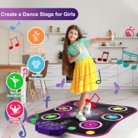 Flooyes Dance Mat Toys for 3-12 Year Old Kids, Electronic Dance Pad with Light-up 6-Button Wireless Bluetooth, Music Dance with 5 Game Modes, Birthday Toys Gifts for 3 4 5 6 7 8 9 10+ Year Old Girls - Image 4