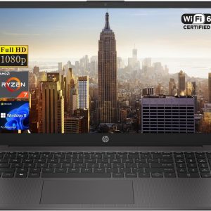HP 255 G10 15.6" FHD Business Laptop, AMD Ryzen 7 7730U, 16GB RAM, 512GB PCIe SSD, Numeric Keypad, Webcam, Wi-Fi 6, HDMI, Windows 11 Pro, Black