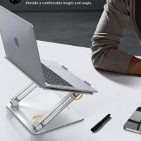 Lamicall Adjustable Laptop Stand, Portable Laptop Riser, Aluminum Laptop Stand for Desk Foldable, Ergonomic Computer Notebook Stand Holder for MacBook Air Pro, Dell XPS, HP (10-17.3'') - Silver - Image 7