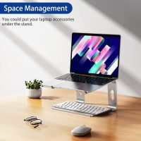 BESIGN LS03 Aluminum Laptop Stand, Ergonomic Detachable Computer Stand, Notebook Riser Compatible with Air, Pro, Dell, HP, Lenovo More 10-15.6" Laptops, Silver - Image 9