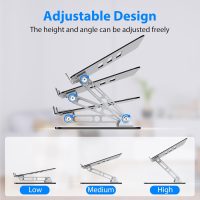 Laptop Stand for Desk, Adjustable Laptop Riser, Metal Foldable Computer Stand Holder Portable Notebook Mount, Ventilated Cooling Notebook Stand Compatible with 10-15.6” Laptops - Image 3