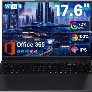 jumper 17.6 Inch Laptop, 16GB RAM, 640GB ROM, Office 365, Windows 11 Laotop with Celeron N5095, IPS FHD Display 100% sRGB, Backlit Keyboard, WiFi-6, Numpad, BT5.2, Type-C, Cooling System