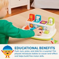 Battat – Cause – And – Effect Toy – Developmental Toy With Buttons & Colors – Color Sorting Animal Toys – For Kids, Toddlers, Babies – 18+ Months – Pop – Up Pals - Image 4