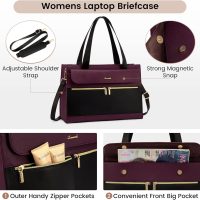 LOVEVOOK Laptop Bag for Women 15.6 Inch Tote Work Professional Leather Computer Briefcase Waterproof Handbag Shoulder Large Capacity Business Teacher Office Crossbody Purse - Image 4