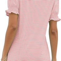 WIHOLL Tops for Women Summer Casual Ruffle Trim Sleeve Square Neck T Shirts - Image 4