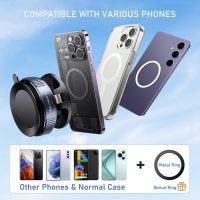 Vacuum Magnetic Phone Holder, 360° Adjustable Magnetic Car Mount, Foldable Portable Suction Cup Cell Phone Mount for Car/Gym/Mirror/Shower, Compatible with All Smartphones & All Car Models - Image 7