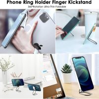 Phone Holder Foldable Phone Stand Phone Ring Holder Finger Kickstand 360° Rotation Cell Phone Stand Metal Phone Grip for Magnetic Car Mount Sticky Phone Grip Compatible with Most Smartphones - Image 3