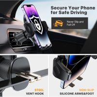 Miracase Phone Holders for Your Car with Metal Hook Clip, Air Vent Cell Phone Stand Car Mount, Universal Automobile Cradle Fit for iPhone Android and All Smartphones, Dark Black - Image 3
