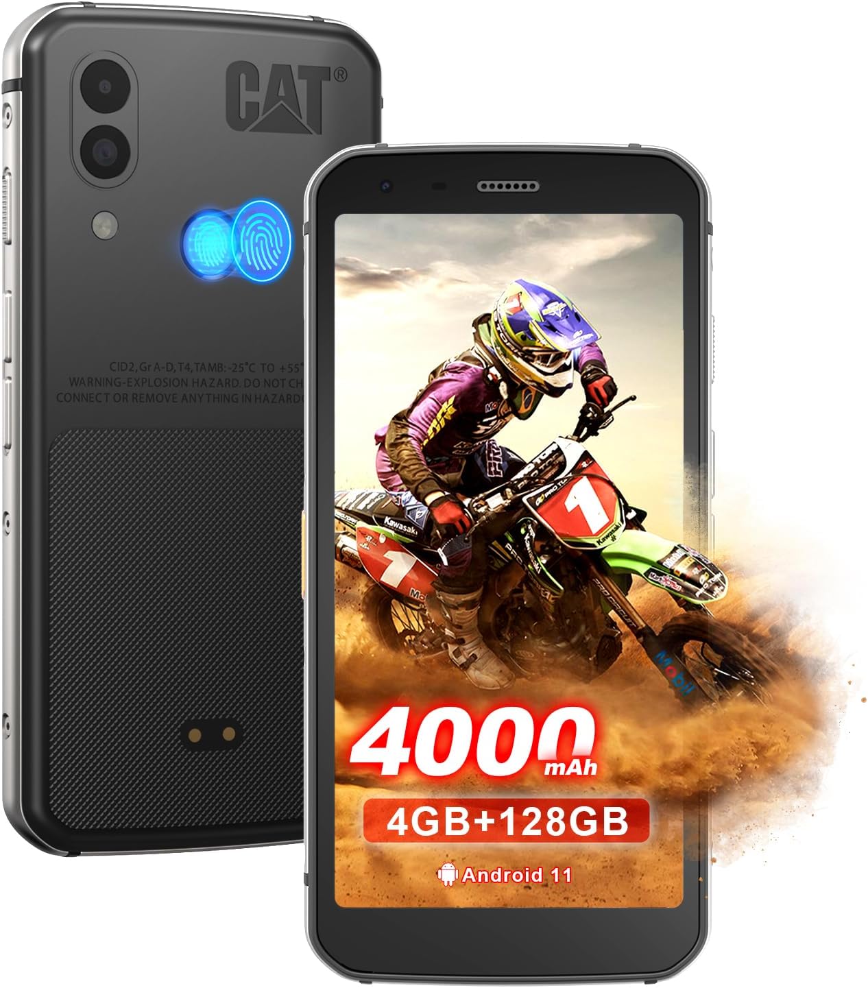 CAT S62 Rugged Cell Phone Unlocked (128GB, 4GB) 5.7″ IP68 Waterproof Smartphone, 12MP Dual Camera, 4000mAh Battery, NFC, Fingerprint Unlock, Snapdragon 660 Nano Slot(Black)