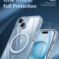 FNTCASE for iPhone 15 Case: for iPhone 14 & iPhone 13 Case | iPhone 16e Case Support Magnetic Charging Military Grade Drop Protection Anti Yellowing | Rugged Shockproof Phone Cover - 6.1 inch (Clear) - Image 5