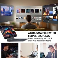 Triple Screen Laptop,16” Main + Dual 10.5” Monitors, Core i7-1270P, 32GB RAM,2TB SSD, Windows 11 Pro,Wi-Fi 6,BT 5.2,Face & Fingerprint Unlock,USB-C,HDMI for Business/Design/Stock Trading - Image 3