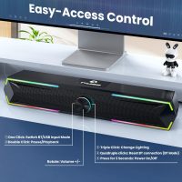 Computer Speakers for Pc Desktop with Clear Sound, Flowing LED PC Speaker for Computer Desktop Laptop Monitor, Bluetooth & USB Input - Image 5