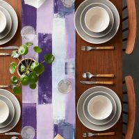 Table Runner Abstract Purple White Gray Modern Table Runners Kitchen Dining Table Decoration for Home Farmhouse Party Decor 13"x72" - Image 5