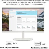 HP All-in-One Computer - 21.5'' FHD Anti-Glare Display, Home Desktop PC, Win 11 Pro, Wired KB & Mouse, Wi-Fi 6, Bluetooth, Intel Celeron J4025, HD Webcam (32GB RAM | 1TB SSD) - Image 4