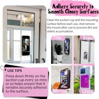 Silicone Suction Phone Case Mount, Silicon Adhesive Phone Accessory for Smartphones, Hands-Free Mirror Shower Phone Holder for Selfies, Tiktok Videos (Lavender) - Image 4