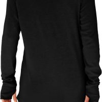 XIEERDUO Womens Tunic Tops to Wear with Leggings Long Sleeve Thumb Hole Shirts Crew Neck Curved Hem - Image 4
