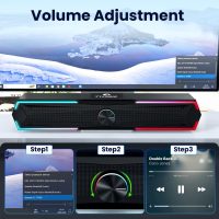 Computer Speakers for Pc Desktop with Clear Sound, Flowing LED PC Speaker for Computer Desktop Laptop Monitor, Bluetooth & USB Input - Image 2
