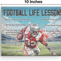 Football Poster Wall Art for Home Bedroom Decor, Football Life Lessons Motivational Canvas Print Painting Gifts for Men 8x10 Inch - Image 2
