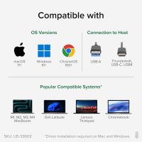 Plugable USB 3.0 and USB-C Universal Laptop Docking Station with 2 HDMI Ports for Windows, Mac (Driver Required), and ChromeOS. Gigabit Ethernet, Audio - Image 6