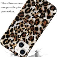 J.west Case Compatible with iPhone 14 Case,Luxury Sparkle Translucent Clear Vintage Leopard Print Soft Silicone Cover for Girls Women Protective Phone Case for iPhone 14 6.1 inch Cheetah - Image 8
