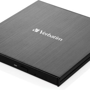 Verbatim Ultra HD 4K CD DVD Blu-ray Writer USB 3.2 GEN 1 USB-C Connectivity Slim Brushed Metal Enclosure Compatible with Mac and PC with Free 25GB Verbatim Blu-ray disc