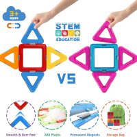 Coodoo Upgraded Magnetic Blocks Tough Tiles STEM Toys for 3+ Year Old Boys and Girls Learning by Playing Games for Toddlers Kids, Compatible with Major Brands Building Blocks - Starter Set - Image 4