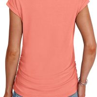 SAMPEEL Womens Summer Tops Trendy 2025 Ruched Cap Short Sleeve Tshirts Shirts Crew Neck T Shirts Fashion - Image 5