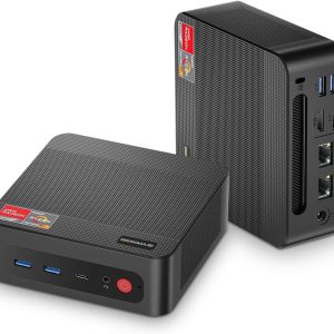P4 Mini PC Desktop Computers, AMD Ryzen 7 5825U (up to 4.5GHz), 32GB DDR4, 1TB PCIe SSD, Dual LAN 2.5G & Wi-Fi 6E & BT5.2, 4K Triple Display, Compact Silent PC for Gaming, Office, Design