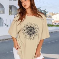 Womens Oversized Tshirt Graphic Tees Crew Neck Summer Short Sleeve Loose Fit Tops - Image 8