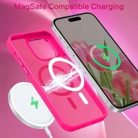 BENTOBEN Magnetic for iPhone 13 Pro Case [Compatible with Magsafe] Translucent Matte 13 Pro Phone Case Slim Thin Shockproof Women Men Girls Boys Protective Cover Cases for iPhone 13 Pro 6.1", Hot Pink - Image 4