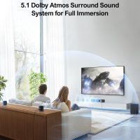 ULTIMEA 5.1ch Sound Bar with Dolby Atmos, Surround Sound System for TV, Sound Bar for Smart TV and Home Theater, App Control, TV Soundbar with Subwoofer, 2 Surround Speakers, HDMI eARC, Aura A50 Pro - Image 2
