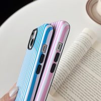 Compatible with iPhone 13/14 Case Cute Aesthetic Striped Phone Case for Women Girl Shockproof Slim TPU and Hard PC Protective Cover (Pink) - Image 4
