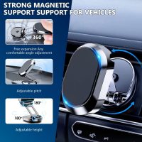 2 Pack Alloy Folding Magnetic Car Phone Holder,360° Rotation Magnetic Cell Phone Holder for Car [Super Strong Magnet] Bracket Magnetic Dashboard Phone Car Mount for All Smartphone (Silver+Black) - Image 3