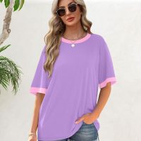 OFEEFAN Summer Tops for Women 2025 Short Sleeve Shirts Dressy Casual Crew Neck Tshirts Fashion - Image 2