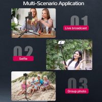 ULANZI MT-44 Extendable Phone Tripod, 59" Selfie Stick Vlog Stand with 2 in 1 Phone Clip, 360° Ball Head Camera Tripod for iPhone Sony Canon DJI Osmo Action Camera, Lightweight for Travel - Image 5