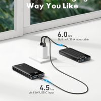 charmast Portable Charger with Built in Cables, Power Bank with Cords Wires, Slim 10000mAh Travel Battery Pack 6 Outputs 3 Inputs 3A Fast Charging for Samsung Google Pixel LG Moto iPhone iPad - Image 4