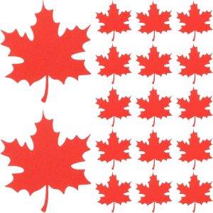 20Pcs Glitter Paper Maple Leaves Cutouts Decorative Fall Leaf Paper Cuts for Autumn Home Decor Craft Projects Thanksgiving Decorations and Fall Decor