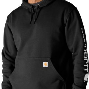 Carhartt Men's Midweight Signature Sleeve Logo Hooded Sweatshirt