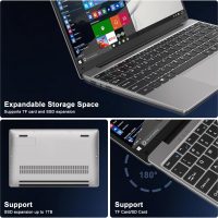 2025 Laptop Computer 14 Inch Win 11 256GB SSD Up to 1TB SSD Expand Laptops Celeron N4020 Up to 2.8Ghz 1920x1080 FHD Dual WiFi BT4.2 with Webcam Keyboard Protect Flim for Business Student-Gray - Image 8
