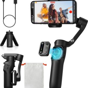 hohem iSteady X3 SE Gimbal Stabilizer for iPhone, Phone Stabilizer with Detachable Remote Control, Portable Foldable 3-Axis Phone Gimbal for Android & iPhone 16 15 Pro Max, Ideal for Travel Vlogging