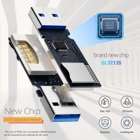 USB3.0 Micro SD Card Reader, 5Gbps 2-in-1 SD Card Reader to USB Adapter, Wansurs Memory Card Reader for SDXC, SDHC, MMC, RS-MMC, Micro SDXC, Micro SD, Micro SDHC and UHS-I Cards (1Pack Black) - Image 4