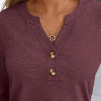 AUTOMET Women's Long Sleeve Shirts 2025 Fall Fashion Dressy Casual Tops Trendy Henley Blouses Cute Work Outfits Clothes - Image 5